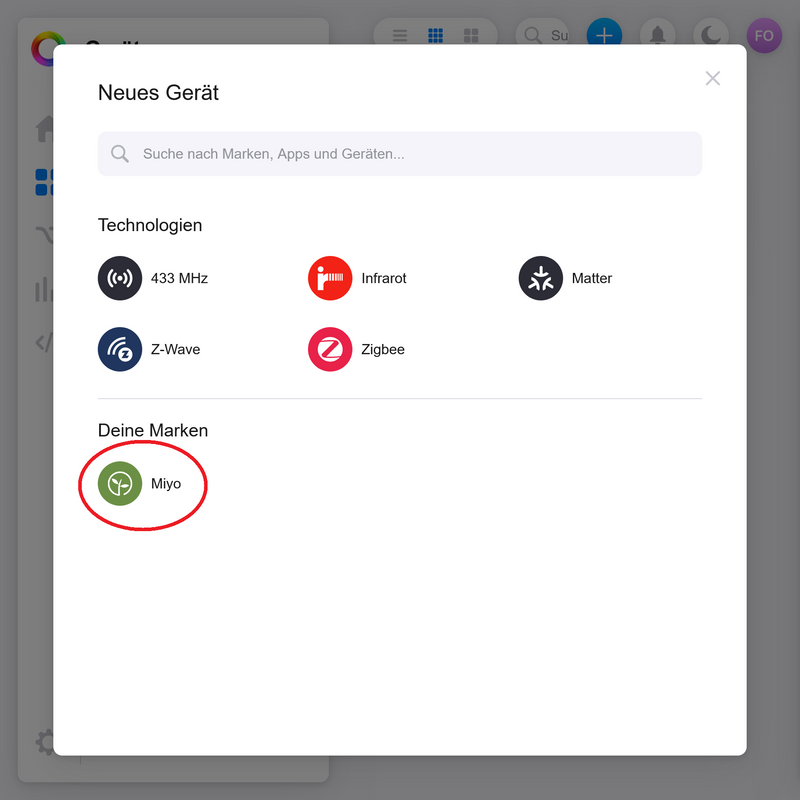 Neues Gerät hinzufügen
